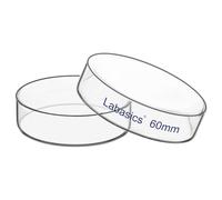 Labasics Placa de Petri con Tapa, Vidrio Borosilicato, Alta Transparencia para Uso de Laboratorio, Ideal para Experimentos Científicos, Diámetro de 60 mm, Paquete de 1
