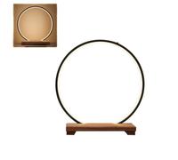 Labasuan Altar de Buda con Anillo de Luz LED Negro y Lámpara Regulable de 3 Colores, Moderno Altar de Meditación de Madera para Estatuas y Ofrendas, Elegante Decoración(25cm/9.8in)