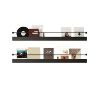 Labasuan Black Magazine Holder Wall Mounted, Modern Minimalist Magazine Metal Iron Rack with Baffles, Floating Bookshelf, for Kids Room, Bedroom, Office & Home Decor(2Pcs,80cm)