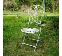 Labasuan Conjunto de bistró Plegable de Metal, pequeño Mueble de Comedor para Patio con 2 sillas Plegables, Moderna Mesa Redonda para Exteriores, Ideal para jardín y balcón(Chair)