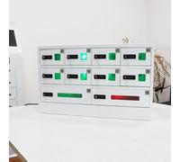 Labasuan Estación de Carga para 10 teléfonos móviles y tabletas, Armario de Carga con Cerradura, Cable de Carga rápida QC3.0 3 en 1 y Ventana Transparente, Ideal para aulas y Salas