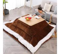 Labasuan Mesa calefactora Kotatsu, Mesa calefactora Familiar de Invierno + edredón + Alfombra + Calefactor, mesas de café y té de Madera con calefacción de Tatami(Wood Color,80 * 80cm)