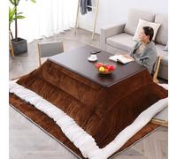 Labasuan Mesa calefactora Kotatsu, Mesa calefactora Familiar de Invierno + edredón + Alfombra + Calefactor, mesas de café y té de Madera con calefacción de Tatami(Walnut Color,120 * 80cm)