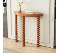 Labasuan Mesa Consola de Madera Demi Lune, Mesa Auxiliar de 3 Patas para sofá con Patas esféricas, Mesa Auxiliar Estrecha para salón, Ideal para Dormitorio(Walnut,100x30x80cm)