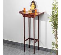 Labasuan Mesa de Altar Budista Independiente, Mesa de meditación de Madera Tallada, Consola de Entrada Vintage de Estilo Zen, para hogares, templos y Salones ancestrales(Simple Version,70cm/27.5in)
