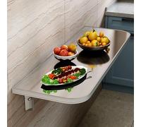 Labasuan Mesa Plegable de Pared, Estante Flotante de Acero Inoxidable, Escritorio Plegable Resistente con rodamientos, para Cocina, Restaurante, Garaje(60x40cm/24x16in)