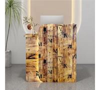 Labasuan Mostrador de recepción de 32 Pulgadas, Mesa de Caja Moderna con luz LED, Escritorio de computadora Frontal de Madera, Escritorio de recepcionista con Almacenamiento(B-Right)