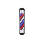 Labasuan Poste De Barbería Giratorio E Iluminado, Impermeable, con Luces LED Rojas, Blancas Y Azules, Ideal para Exteriores, Ahorra Energía. Lámpara Triangular para Letrero De Peluquería(37in)