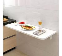 Labasuan Wall Mounted Folding Table, Narrow Long Floating Desk, Small Spaces Hanging Dining Table,Hanging Workbench, for Home Office Bar(White,40x20cm/16x7.8in)