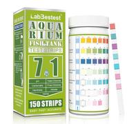 LabBestest Tiras de prueba para acuario, kit de prueba de agua para | 150 tiras probadoras de peceras para agua salada de agua dulce, precisión rápida, fácil de probar el pH, dureza, nitrato