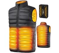 LABCOOL Chaleco Térmico de Plumón con Batería 7,4V 25000mAh,Chaleco Calefactable,chaqueta calefactable hombre mujer, 3 Niveles de Calefacción,6 zonas calefactable,Ropa de Invierno para Exteriores