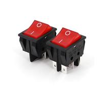LABDIP 5 interruptores basculantes Honyone de 32 x 25 mm con indicador rojo de 220 V CA, 20 A/125 V CA (5 unidades de 6 pines ON-ON)