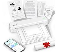 Labeer Impresora térmica inalámbrica portátil pequeña de 8.5 x 11 pulgadas, soporte de letra A4, sin tinta, simple y pequeña, impresora Bluetooth móvil para teléfono, laptop, viajes, oficina en casa