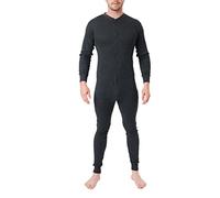LABEL APPAREL Mono térmico para hombre, traje de una pieza, pijama con cremallera, ropa interior, body, ropa de dormir acogedora con cremallera, mono de manga larga, calzoncillos largos, capa base S