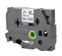 Label Maker Tape 8 Metre Black Matte Silver Tzz M941 Compatible Tape, Suitable for Label Printers, Width 18 Mm.