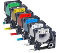 Label Orison Compatible con cinta de etiquetas Dymo D1 de 12 mm, juego combinado 45010 45013 45016 45017 45018 45019 para etiquetadoras LabelManager 160 280 210D 420P, 1/2 pulgada x 23 pies, paquete