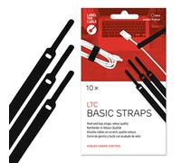 LABEL THE CABLE Bandas Sujeta Cables Autoadherentes Ideal Organizador de Cables - Abrazaderas para Cables para la Gestión de Cables - 17 cm - LTC BASIC STRAPS - 10 Pack - Negro - LTC 1110