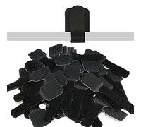 Label The Cable Bandas Sujeta Cables con Cinta Adhesiva para Gestión de Cables - Organizador de Cables para Paredes y Mesas - Pasacables de Pared - LTC Wall Straps - 50 Pack - Negro - Pro 3110