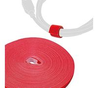 LABEL THE CABLE Rollo de Cinta Sujeta Cables Autoadherente Organizador de Cables - Banda Recoge Cables de Largo Personalizable - Calidad Terciopelo - LTC ROLL STRAP - 25 m x 16 mm - Rojo - PRO 1220