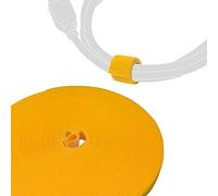 LABEL THE CABLE Rollo de Cinta Sujeta Cables Autoadherente Organizador de Cables - Banda Recoge Cables de Largo Personalizable - LTC ROLL STRAP - 25 m x 16 mm - Amarillo - PRO 1220