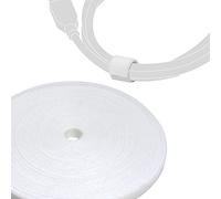 LABEL THE CABLE Rollo de Cinta Sujeta Cables Autoadherente Organizador de Cables - Banda Recoge Cables de Largo Personalizable - Calidad Terciopelo - LTC ROLL STRAP - 25 m x 16 mm - Blanco - PRO 1220