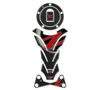 labelbike - Kit Pegatinas 3D Carbon Rojo compatible con Kawasaki Z750-Z1000 hasta 2006
