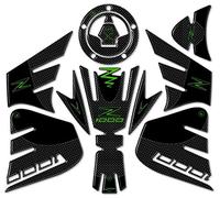 labelbike - Kit Pegatinas Protecciones Compatible con Kawasaki Z1000 2014-2020 Color símil Carbon con Acabados Verde