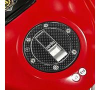 labelbike - Pegatina 3D de Resina para Decoración y Protección del Tapón del Depósito Tanque de la Moto con 6 Agujeros compatible con Aprilia - Color Carbono