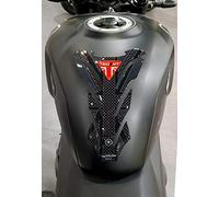 LABELBIKE Pegatina 3D Moto Depósito Compatible con Triumph | Trident 660 Union Jack 2021-2026, protección de resina, antiarañazos, decoración, carbono negro y rojo