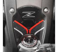 labelbike - Pegatina Resina 3D Decoración y Protección Zona Llave Encendido Moto Compatible con Kawasaki Z900 - Gráficos Símil Carbon con Acabados Gris y Rojo