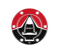 labelbike - Pegatina Resina 3D para Decoración y protección Tapa Depósito Motocicleta Compatible con Ducati Hypermotard 950 2019-2024 - Color Rojo Carbono