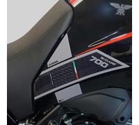 labelbike - Pegatinas 3D Moto Tanque Decoraciones y Protecciones Laterales en Resina con Licencia Oficial Moto Morini X-Cape 700 2025 - Color Gris Carbono con Bandera Italiana
