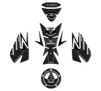 labelbike - Pegatinas 3D Moto Tanque Kit Protección y Decoración de Resina Compatible con Kawasaki Z800 - Color Negro Gris Carbón