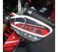 labelbike - Pegatinas 3D Resina Decoraciones y Protecciones Paramanos Motos compatibles con Ducati Hypermotard 950 SP 2019-2024 - Color Rojo Carbono