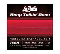 Labella 750N - Juego de cuerdas de nailon para bajo (50/105, planas), color negro