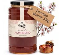 L'Abella Mel | Miel de Almendro 100% Natural y Pura | Miel Pura de Abeja Española Sin Pasteurizar Ni Aditivos | Recolección Manual Directa del Apicultor | Apicultura Familiar | 3 kg
