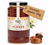 L'Abella Mel | Miel de Flores Multifloral 100% Natural | Miel Pura de Abeja Española Sin Pasteurizar Ni Aditivos | Recolección Manual Directa del Apicultor | Apicultura Familiar | 3 kg