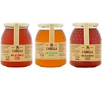 L'Abella Mel Pack de 3 tarros de Kg de Miel de la flor del Almendro, 3000g | Azahar y Tomillo, 100% Natural, Miel Pura Recolectada Artesanalmente en Valle Jalón