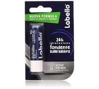 Labello Active For Men 4,8 g, Bálsamo labial SPF15, Bálsamo labial hidratante con manteca de karité y aceites naturales, Bálsamo labial de protección solar fundente en los labios