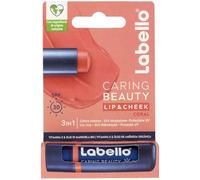 Labello Caring Beauty Lip & Cheek Coral 4.8g Lippenpflegestift und Wangen mit einer Note von Koralle, getönter Lippenbalsam und Blush Stick 2 en 1, Lip Balm