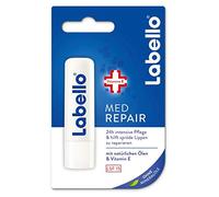 Labello Med Repair en paquete de 4 (4 x 4,8 g), bálsamo labial con protector solar (SPF 15) y vitamina E