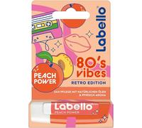 Labello Peach Power 80's Vibes Retro Edition Bálsamo labial perfumado con aceites naturales y encanto de melocotón (4,8 g)