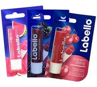 Labello Watermelon Shine, Labello Blackberry Shine, Labello Cherry Shine Lip Balm Bundle