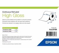 Labels, Epson, Papel normal, High Gloss Label, Anchura: 102 mm, Altura: 33000 mm, Diámetro: 95 mm, Diámetro del núcleo: 40 mm