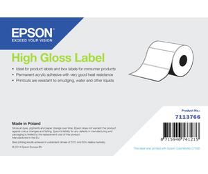 Labels, Epson, Papel normal, High Gloss Label, Anchura: 102 mm, Altura: 58000 mm, Diámetro: 152 mm, Diámetro del núcleo: 76 mm