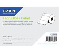 Labels, Epson, Papel normal, High Gloss Label, Anchura: 210 mm, Altura: 297 mm, Diámetro: 152 mm, Diámetro del núcleo: 76 mm