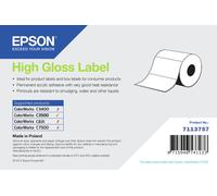 Labels, Epson, Papel normal, High Gloss Label, Anchura: 76 mm, Altura: 127 mm, Diámetro: 95 mm, Diámetro del núcleo: 40 mm