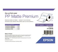 Labels, Epson, Plástico, PP Matte Label Premium, Anchura: 102 mm, Altura: 76 mm, Diámetro: 175 mm, Diámetro del núcleo: 76 mm