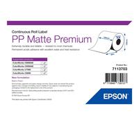 Labels, Epson, Plástico, PP Matte Label Premium, Anchura: 105 mm, Altura: 55000 mm, Diámetro: 130 mm, Diámetro del núcleo: 76 mm