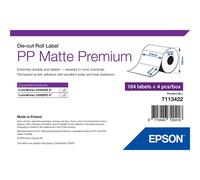 Labels, Epson, Plástico, PP Matte Label Premium, Anchura: 210 mm, Altura: 297 mm, Diámetro: 130 mm, Diámetro del núcleo: 76 mm